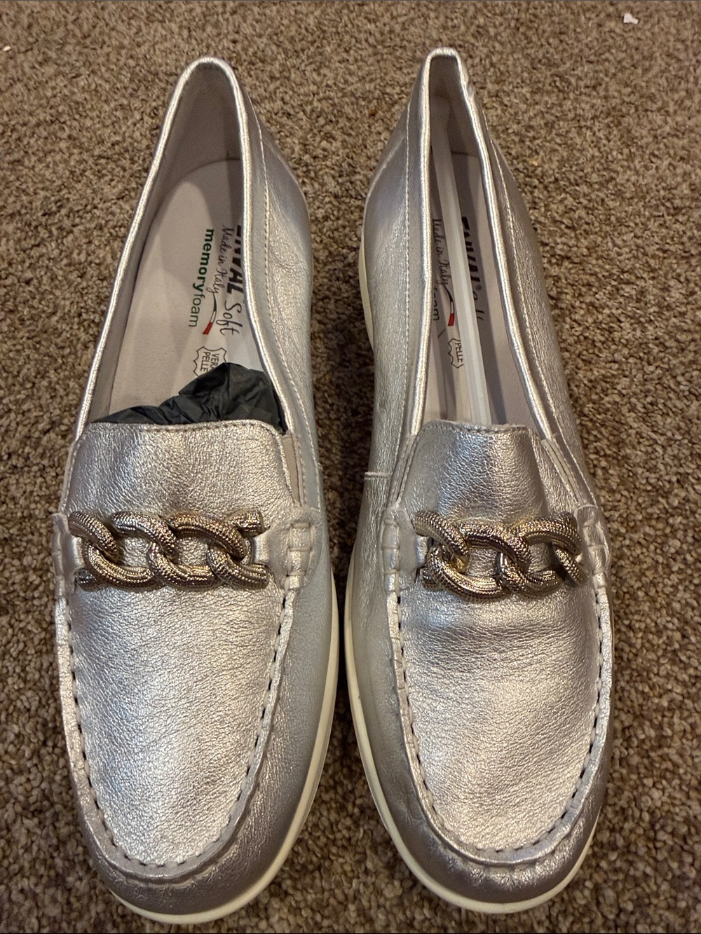 ENVAL Silver Chain-Accent Women's Loafers